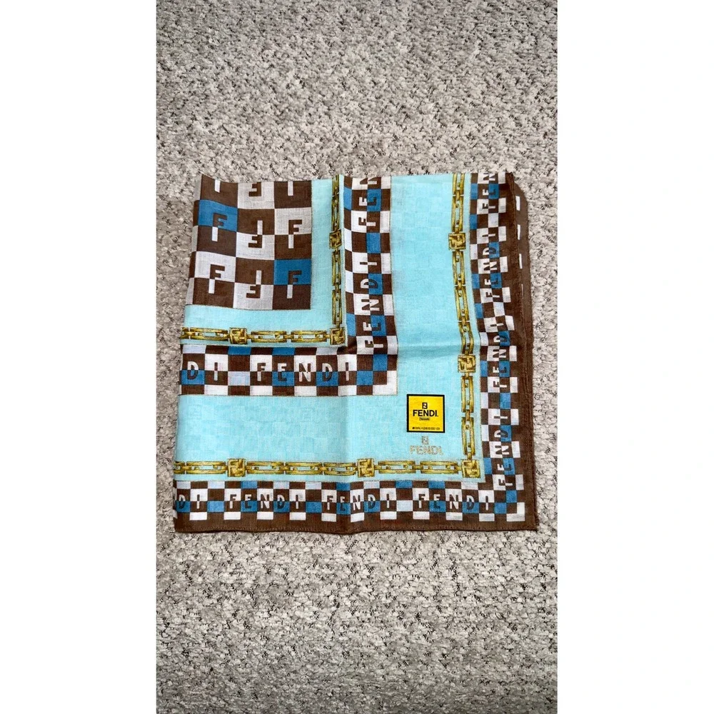 Authentic vintage Fendi cotton scarf 100% COTTON